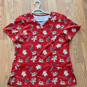 Friends/Christmas Themed Scrub Top